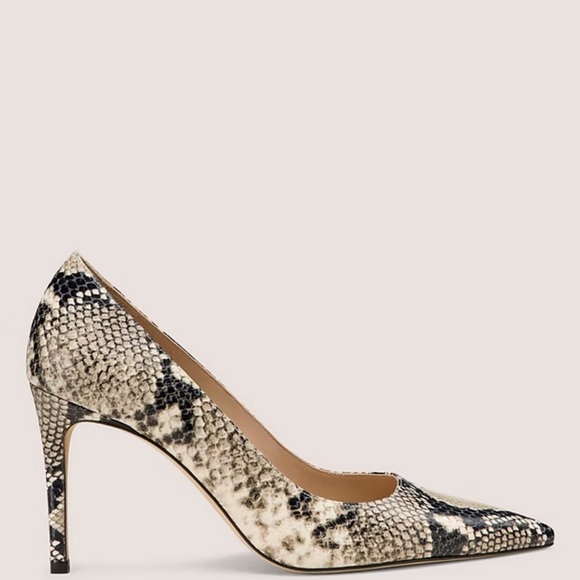 Stuart Weitzman Snakeskin Patterned Pointed Toe 3.4” Stiletto Heels Size 9.5M - Picture 9 of 10